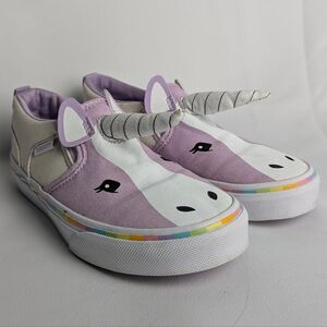 VANS Unicorn Shoes For Little Girl Size 1 Purple And White